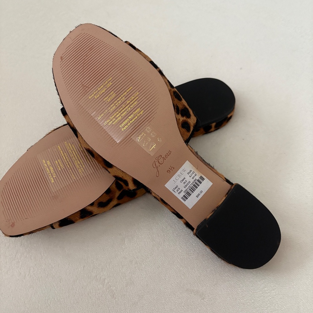 J Crew calf hair leopard slide Sandals - Picture 2 of 3